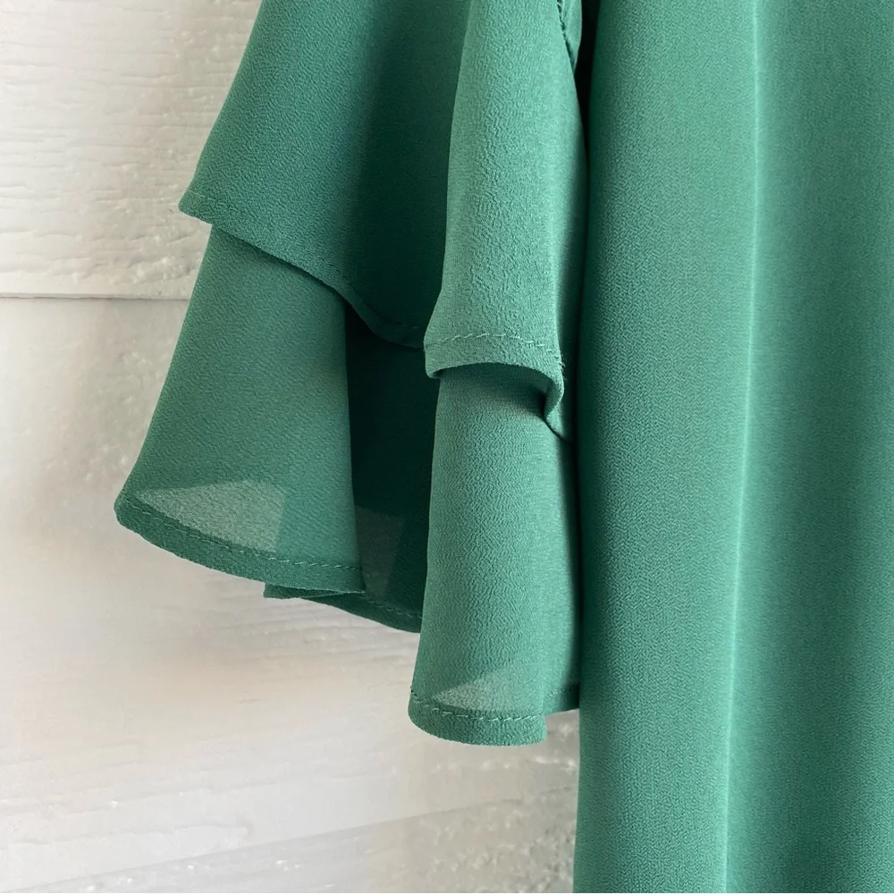 Monteau Los Angeles Women’s Green Blouse Size M - Picture 4 of 7